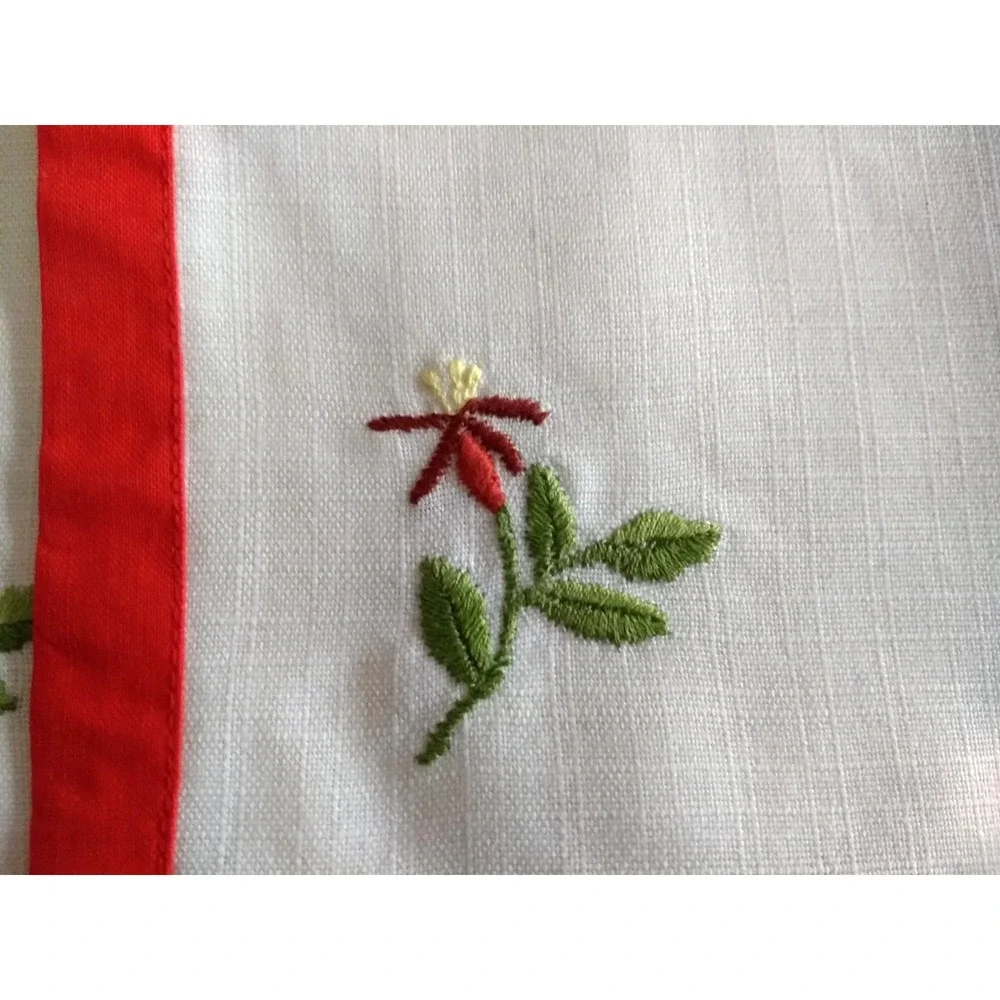 Fabric Bun Roll Biscuit Holder Warmer Rooster Portugal Embroidered Linen Napkins